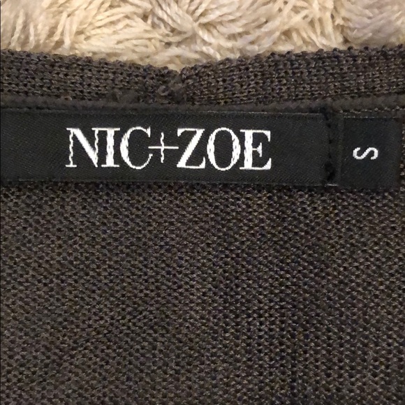 Nic + Zoe Silk Blend Chiffon Trim Cardigan NWT - Picture 6 of 7